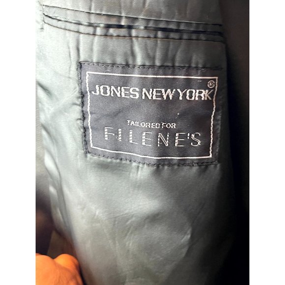 Jones New York Men Blazer Coat Jacket Single Breasted 100% Pure Wool Gray SZ R40 - Picture 4 of 5